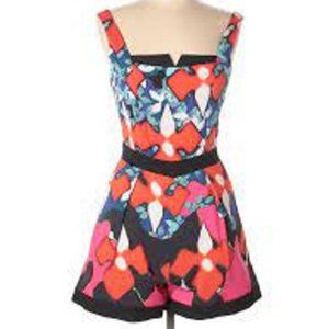 NWT Peter Pilotto Quilted Jacquard Red Floral Romper SZ 4